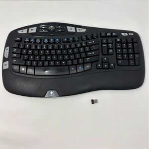 Logitech K350 Comfort Wave Wireless Keyboard with USB dongle TESTED WORKS